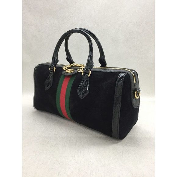 GUCCI Suede Off Dia GG Medium Shoulder Bag Shale Line - Picture 2 of 8